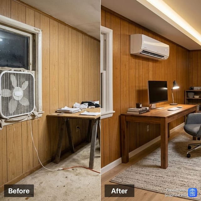 Example Before and After composite for an HVAC service project