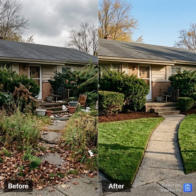 Example Before and After composite for a landscaping project